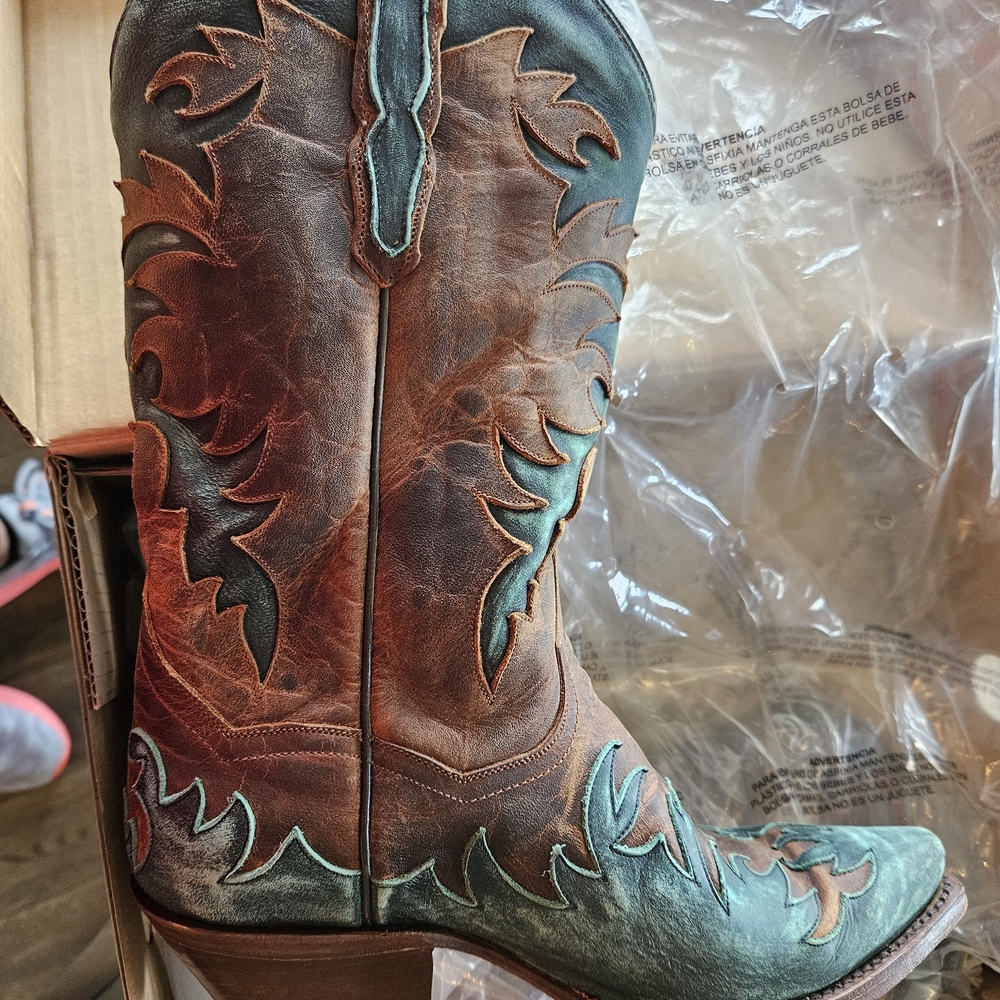 Ariat Brown and Teal Heeled Boots